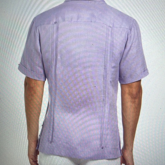 Cubavera 100% linen classic Guayabera shirt-short sleeve, camp collar NWT no tag - Picture 4 of 4